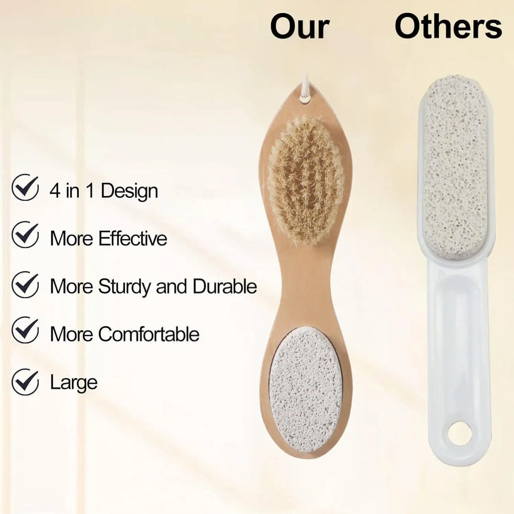 4-in-1 Exfoliating Foot Scrubber - Pumice Stone Callus Remover Multi-Purpose Foot Spa Pedicure Tool for Home Care