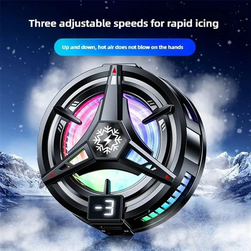 Semiconductor Phone Cooler Powerful Cooling Magnetic & Clip 2-in-1 Digital Display for Gaming Live Broadcast Mobile Phone Cooler