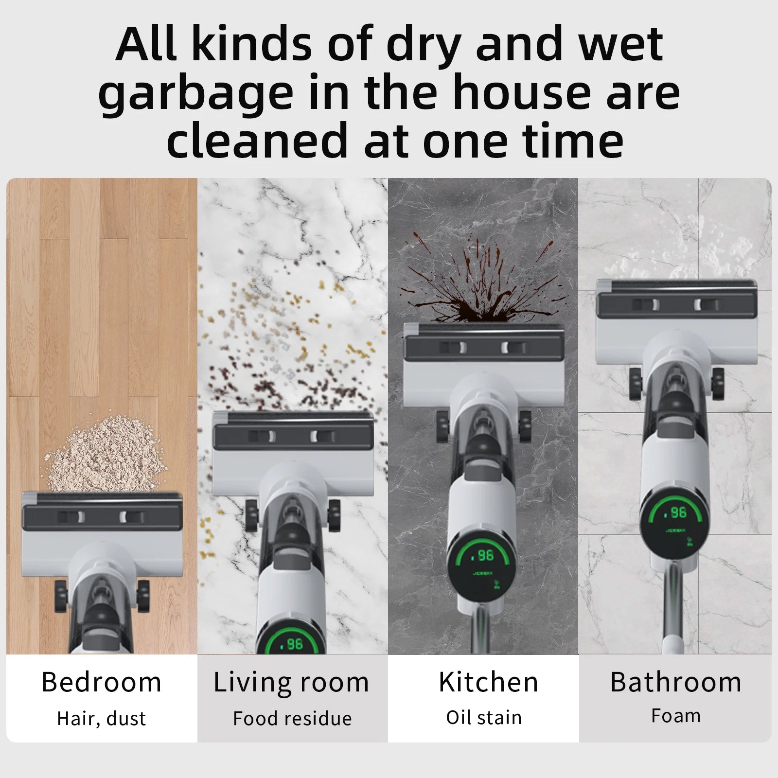 Household Vacuum Cleaner Portable Powerful Self Cleaning Dry Wet Cordless Handheld Vacuum Cleaner Floor Washer for  Home Clean