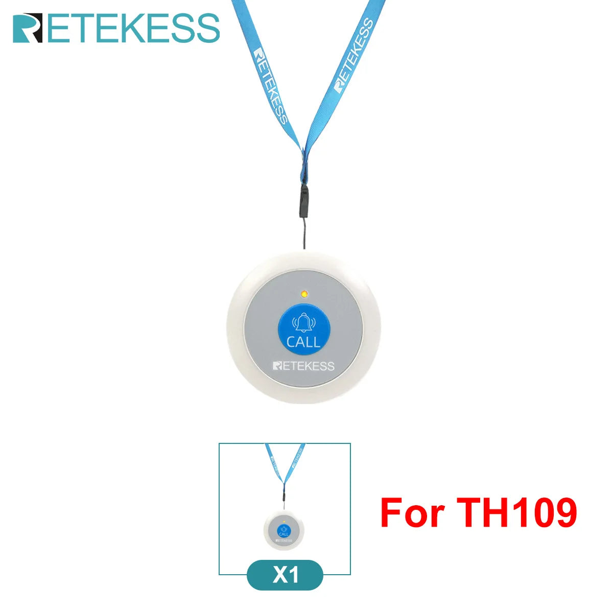 Retekess TH109S Caregiver Pager Wireless Calling System SOS Call Button Digital Display Screen For Clinic Home Care Hospital